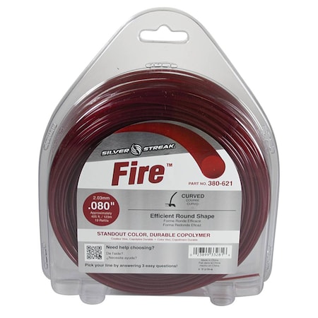 Stens New 380-621 Fire Trimmer Line For Diameter 0.080 In., Shape Round, Size 1 Lbs., Durable Co-Polymer 380-621